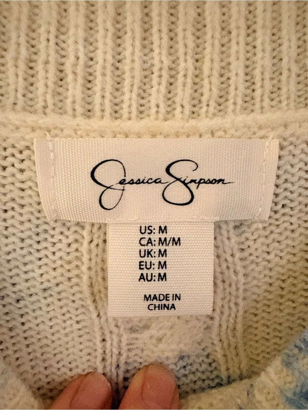 Jessica Simpson Cream Cable Knit Sweater Top